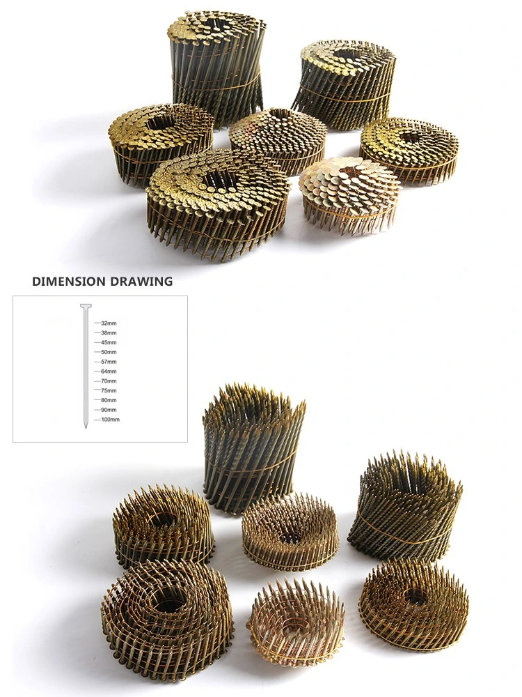 Coil Nails by Pneumatic Gun Used for Wood Packaging