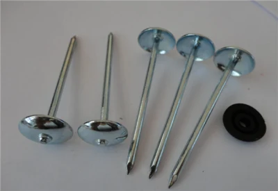 Iron Twisted Smooth Shank Umbrella Roofing Nails with Rubber Washer Galvanized