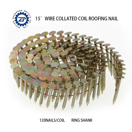 Factory Price Enlarge Cap Q195 Steel Nailer Coil Roof Roofing Nail