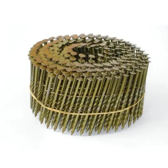 High Quality Yellow Galvanized 15degree Smooth/Twisted//Screw/Spiral Shank Wire Coil Roofing Nail/Coil Nail/Strip Nail/Framing Nail/Pallet Nail for Construction